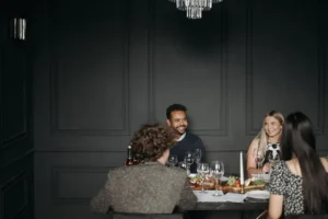 friends sitting in a restaurant