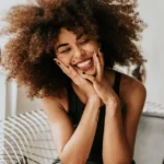 woman smiling